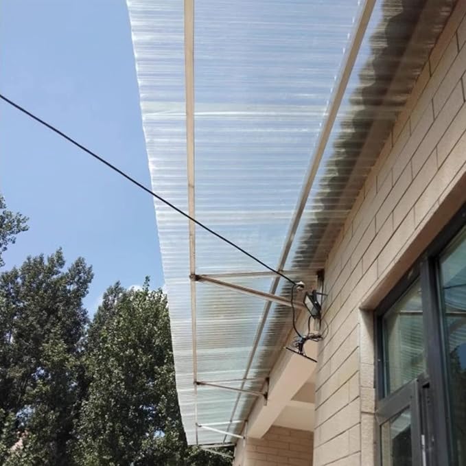 Polycarbonate Roofing SheetOutdoor Awning Rain Roof Cover Roof PanelsCold Frame Replacement Shed Panelfor GreenhousesShedsCarportsHutsKennels or GaragesCan Cut (WxL:1.5x2m)