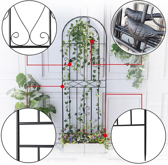 LTSRLL Large Metal Garden Trellis Plant Screen - Indoor Outdoor Flower Stand Rose Trellis - Rustproof/Weatherproof/Easy to Assemble(Green200x50cm)