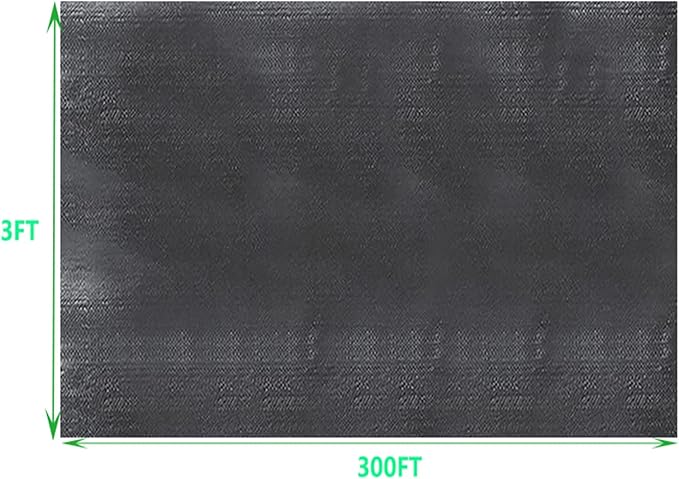 3FT*300FT Weed Barrier 3.2 oz Garden Ground Cover Fabric Heavy Duty Landscape Fabric Easy to Install for Gardening Tillage and Agriculture.