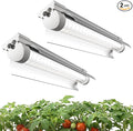 2 Pack LED Grow Light 1FT 5000K Full Spectrum 30W (2 x 15W) Linkable Growing Lamp Fixture T8 Grow Lights for Indoor Plants Seed Starting VegetablesWhite