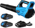 Leaf Blower Cordless Leaf Blower with Battery and Charger - 2 Speed Modes 2 Batteries 20V Powerful Lightweight Electric Blowers for Blowing Leaves Lawn Care Patio Cleaning and Dust Blue