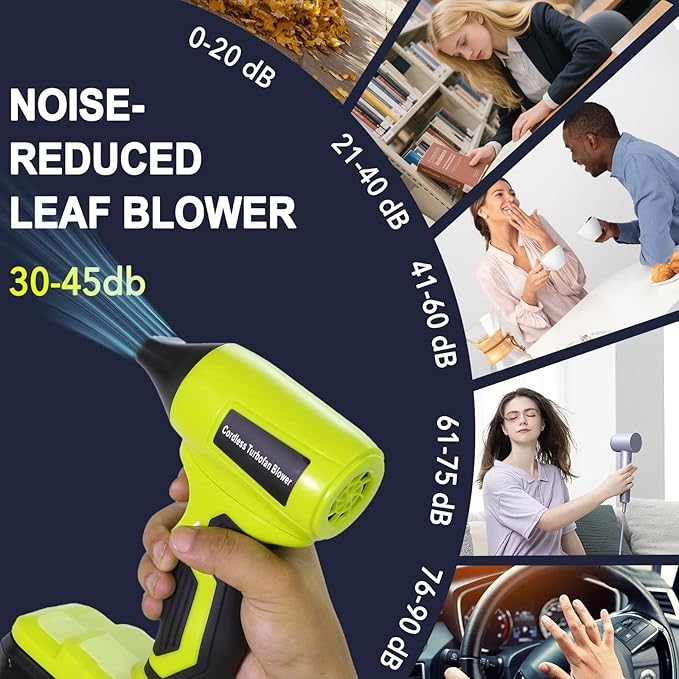 2026 Brushless Leaf Blower Cordless for Ryobi 18V Battery Lightweight Electric Handheld Mini Blowers with 5 Attachments Stepless Speed for Short Quick Precision Cleanup Tasks (No Battery)