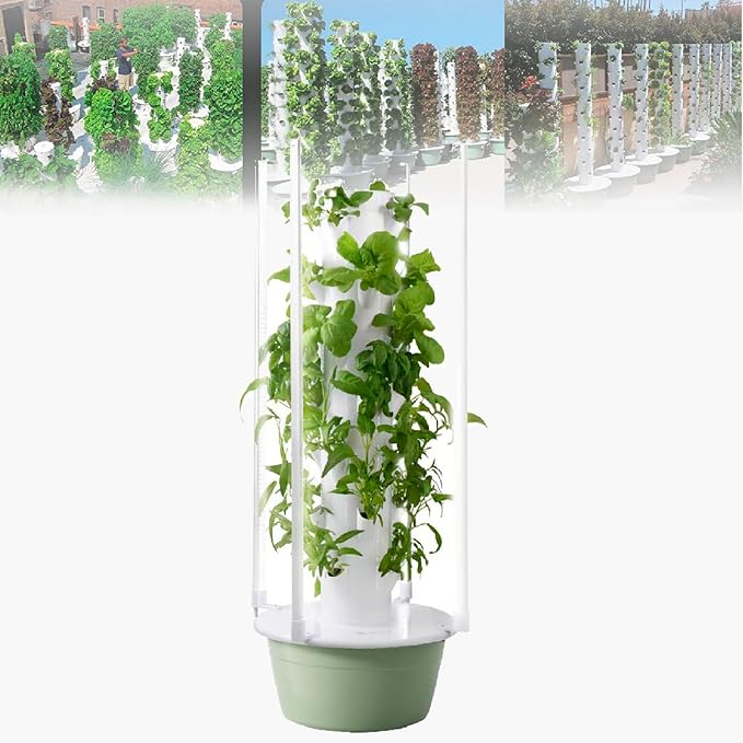 Hydroponics Growing System Kit Adjustable Hydroponic Garden Hydroponics Growing TowerVertical Planter with LED Light for Herbs and Vegetables 9thfloor