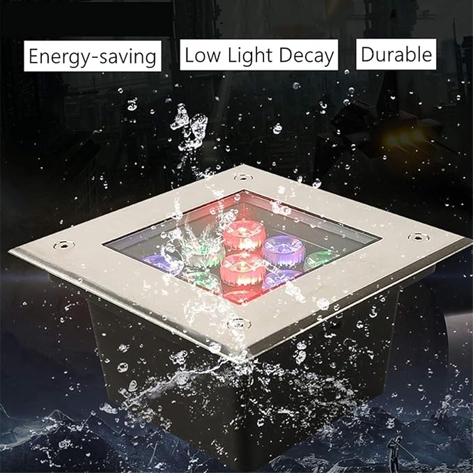 Outdoor Buried Lights - Ground LED Landscape Lamp Square Embedded LED Spotlight IP67 Waterproof Ground Lights for Terrace Courtyard Paths Sidewalks IlluminaGreen-36w