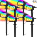 Sucolite 8-Pack Solar Spot Lights Outdoor Waterproof IP65 3 Lighting Modes 2-in-1 Solar Landscape Spotlights for Yard 59 LED Solar Powered Wall Lights for Garden Pathway Driveway Walkway Multicolor