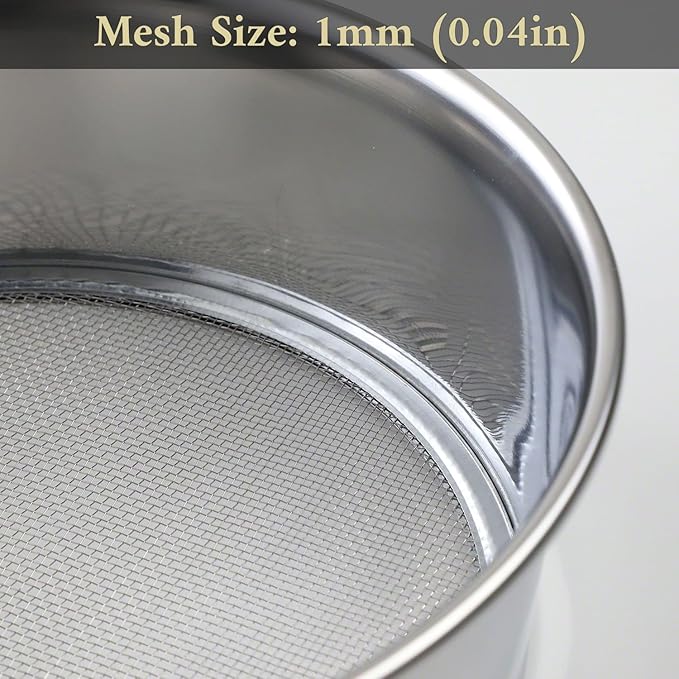 Wazakura 3PCS Soil Sieve Set 8-1/4 inch (210mm)3 Sieve Mesh Filter Sizes Japanese Bonsai Gardening Tool - 8-1/4inch(210mm)