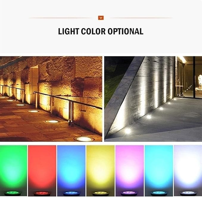 Ground Landscape Lights - LED Outdoor Spotlight Floodlight IP67 Waterproof Recessed Lamp Lighting for Garden Yard ConstructionBlue-15W()