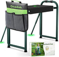 Heavy Duty Garden Kneeler &amp Seat with Support Legs 400lbs Capacity Foldable Gardening Stool Extra Thick Pad &amp Large Tool Organizer Bag Ergonomic for Seniors - Dark Green