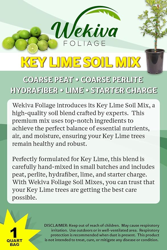 Key Lime Tree Growing Soil Mix – Custom Soil Blend – Potting Mix for Key Lime Trees – Developed by and for Professional Nursery Growers - Nutrient-Rich Formula (3 Quarts)