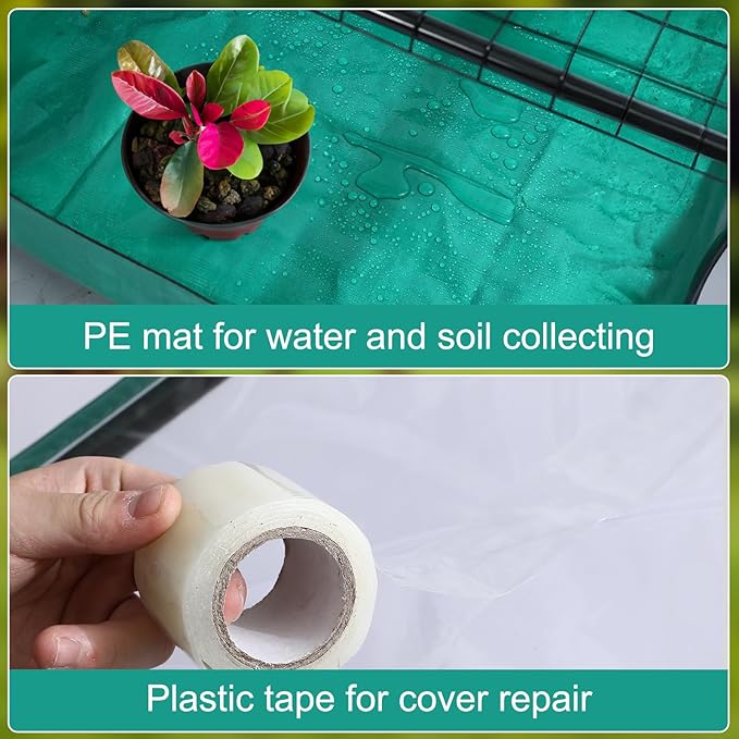 5 Tier Mini Greenhouse for Indoor Outdoor Portable Green House with Durable PVC Cover and Shelves for Seedling Heavy Duty Greenhouse with Waterproof Mat and Cover Tape Gardening Gifts for Women Men