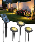 CORESLUX Solar Spot Lights Outdoor Waterproof IP68 3-in-1 LED Warm Light Solar Landscape Lights 2 Light Modes Landscape Path Lights for Outside Garden Yard Pond Pathway