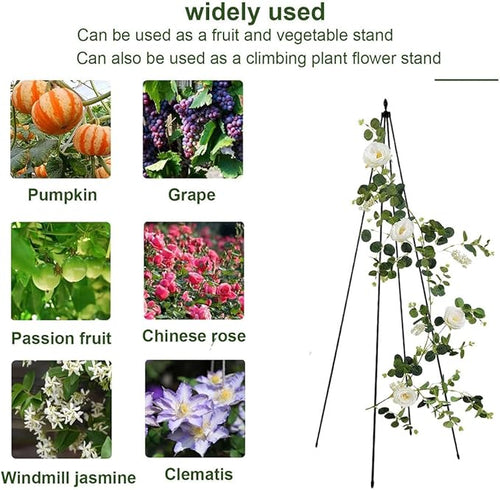 1 PC Garden Trellis Garden Obelisk Trellis for Climbing Plants Rustproof Teepee Plant Support Cage for Indoor and Outdoor Climbing Plants(3.9FT)(Size:120cm/47.2in)