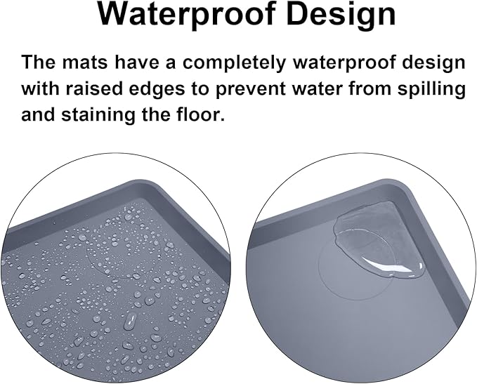 Silicone Waterproof Mat for Hydroponics Growing System IndoorWater Bucket MatEasy to Clean and Non-Slip43.3 x 23.6 InchesGray