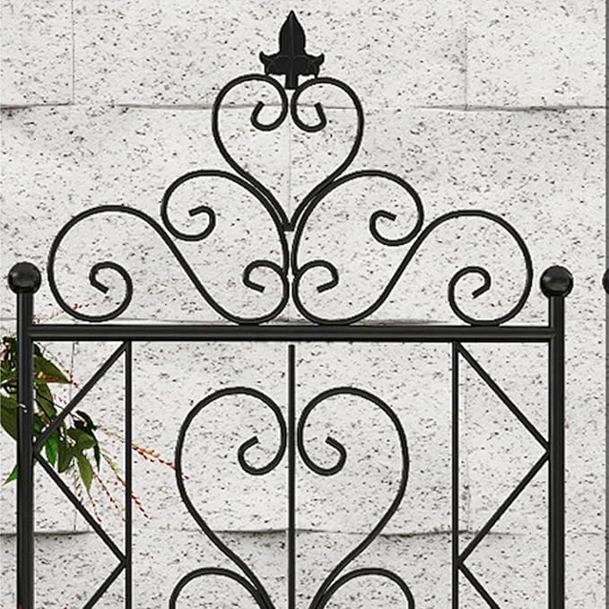 Simple Iron Climbing Flower Stand 185cm/210cm(72.8in/82.7in) Black Outdoor Metal Garden Trellis for Gardens Parks Vegetable Plots Rosy Moon Planting Patio Fence(50 * 210cm(3 Piece))