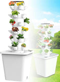 3/4/5/6 Floors - Hydroponics Tower Garden Hydroponic Growing System Plant Hydroponics Tower - W/Hydrating Timer for Herbs Fruits VegetablesWhite-15Hole//1pc