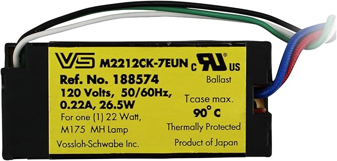Vossloh-Schwabe M2212CK-7EUN Electronic MH Ballast 22W M175 Metal Halide 120V