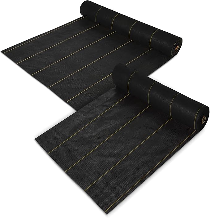 Dewitt Pro-5 Weed Barrier Fabric 5 oz 4x250 &amp 5x250 Feet – Heavy-Duty Woven Landscape Ground Cover Mat for Raised Garden Bed Greenhouse Gardening Outdoor Landscaping and Commercial Planting