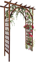 85 Wooden Garden Arbor Arch 7 ft Wood Garden Trellis with Arched and Flat Top Outdoor Walkway Arbor Stand for Plant Climbing Wedding Ceremony Decoration Pergola Patio Lawn Backyard Party