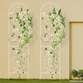 2 Pcs Metal Garden Trellis 20x83 Inch Tall Trellis for Climbing Plants Outdoor Grape Cucumber Trellis Decorative Flower Climbing Fences for Patio Lawn (White)