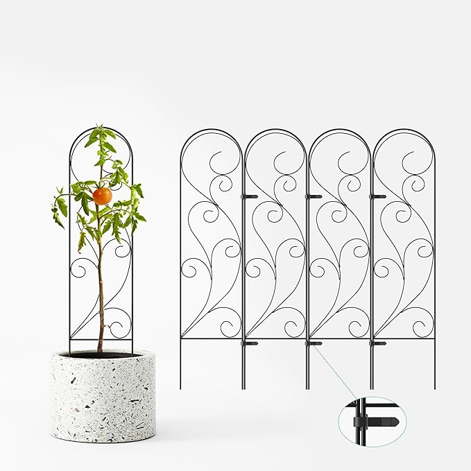 Zhongma 4 Pack 32 Metal Plant Trellis for Potted Plants ClimbingIndoor and Outdoor Fence Plant Support Trellis for Flower and Vagetable