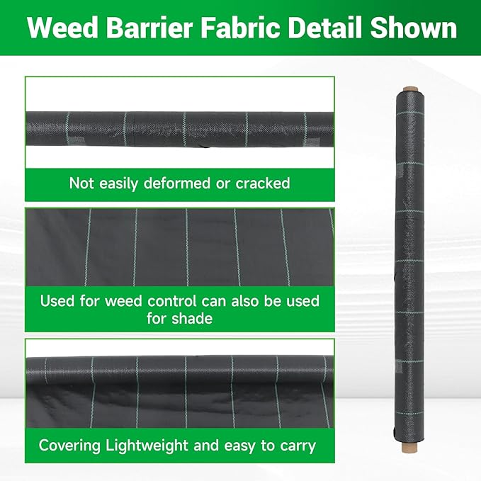 Weed Barrier Fabric Planting Cover - 6 x 250 FT Heavy Duty Landscape Fabric Ground Cover Block for Outdoor Planting