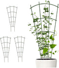 Trellis for Climbing Plants 4 Pack 40cm Plant Supports for Garden High Strong Metal Fan Trellis for Climbing Plants in Pots Indoor Black (Wave Shape)|Plant Cages Supports