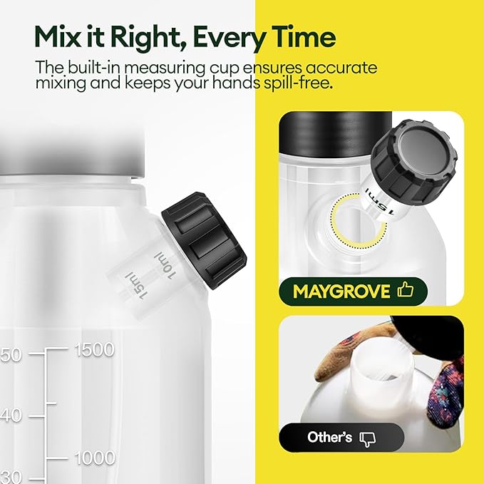 0.4 Gal Pump Sprayer Hand Water Spray Bottle for Indoor Plant Clear Plant Sprayer with Side Filling Port Measuring Cup Adjustable Nozzles Safe Pressure Relief Valve