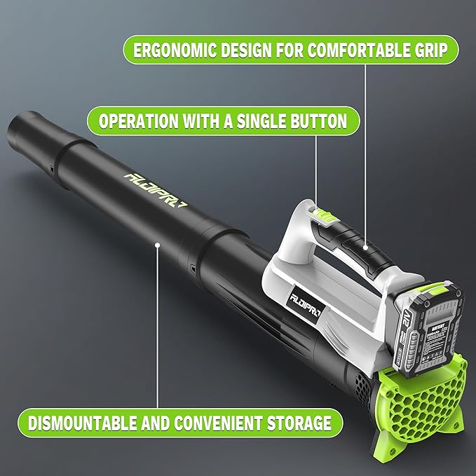 Leaf Blower Cordless with 2x2.0Ah Batteries and Fast Charger 21V Lightweight Electric Leaf Blower Portable Handhold Battery Powered Blowers for Lawn Care Patio Cleaning Blowing Leaves and Dust