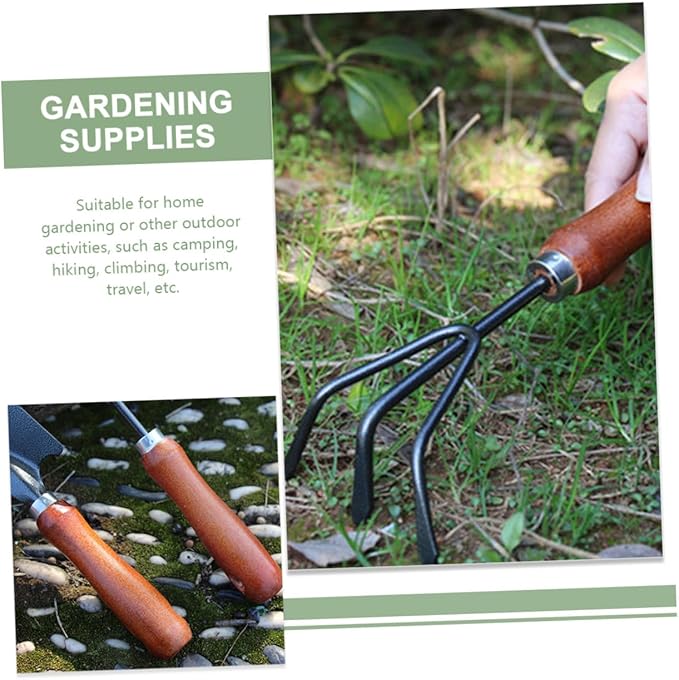 Garden Tool Set 4pcs Small Plant Trowel Soil Scoop Rake Shovel for Outdoor Gardening and Potting with Extended Narrow Shovel and Dual-use Hoe for Weeding and Digging