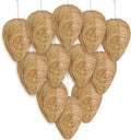 DECYOOL 12 Pack Paper Wasp Nest Decoy Hanging Wasp Nest Stay Away from Wasps Hornets Yellow Jackets(Dark Brown)