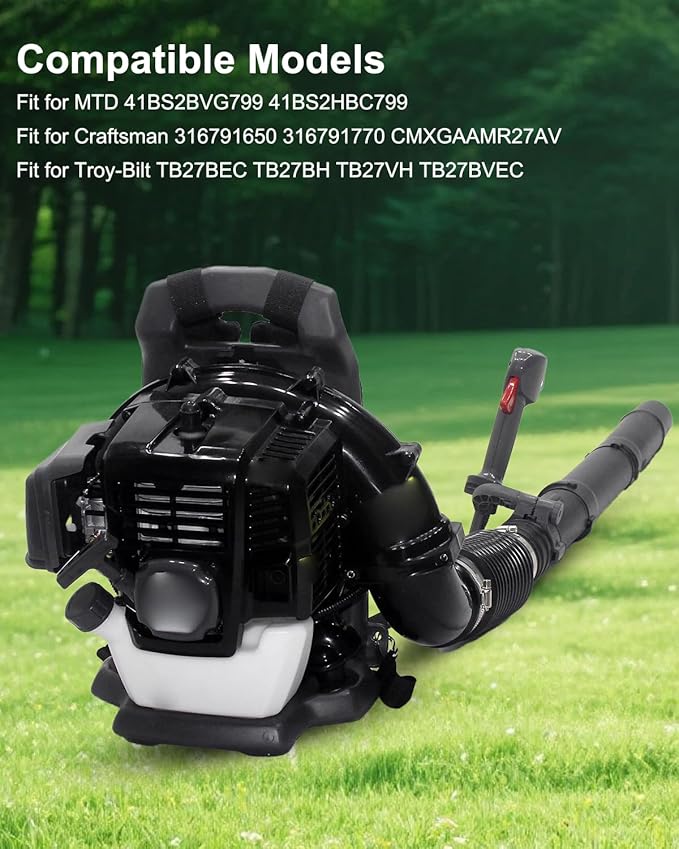 Carburetor Fit for MTD 753-08517 41BS2BVG799 Troy-Bilt TB27VH TB27BH TB27BEC TB27BVEC Craftsman 316791650 316791770 Leaf Blower Carb Tune Up Kit