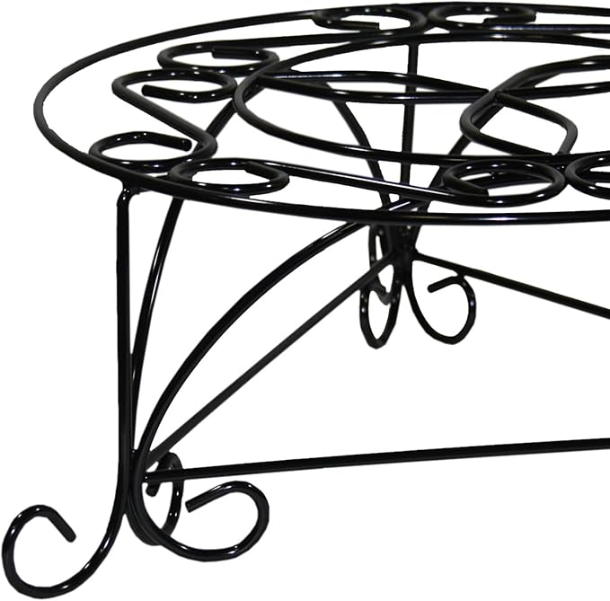 6.25 H Mosaic Metal Black Gold Plant Stand YE22