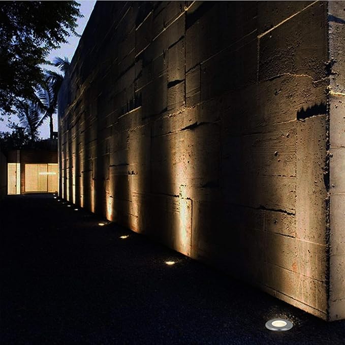 Recessed Underground Light - Outdoor Led Underground Light No Glare Landscape Lighting Spotlight Ip67 Waterproof Garden Lights Led Decking Lights Apply to Stairs TER-Red Light-6W
