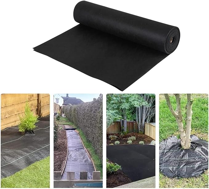 Garden Weed Barrier Landscape Fabric Geotextile Weed Control FabricGround Cover Water Permeable Ground CoverPolyethylene Ground CoverTear Resistant Heavy Duty (Size : 0.9x91m/3x300ft)