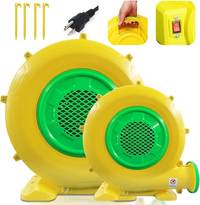 480W+950W Powerful Air Blower Portable Electric Blower Fan Pump Perfect for Inflatable Spray Painting Booth Bounce House Bouncy Castle Jumper Water Slid Blower Corded
