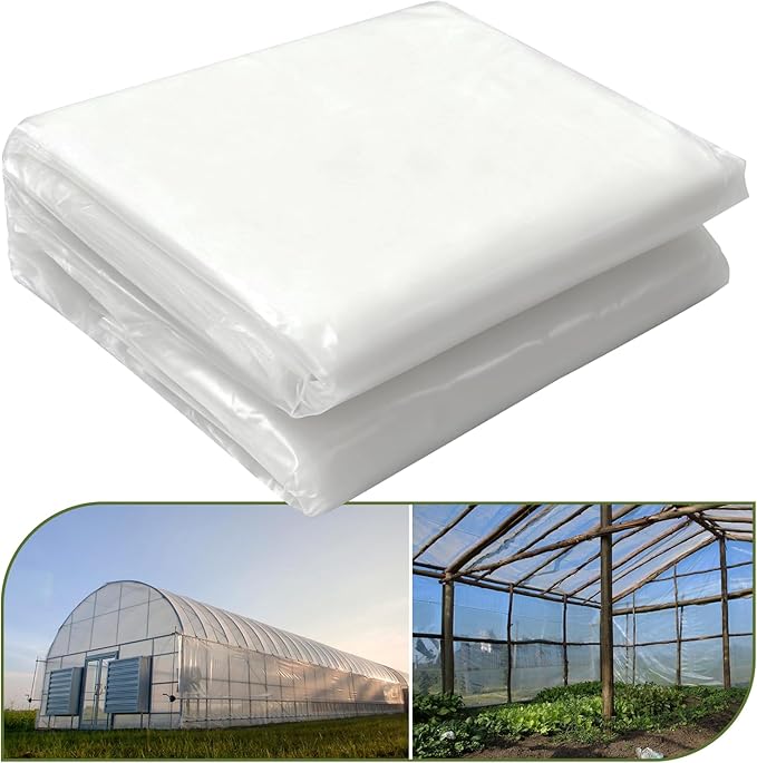 6 mil Clear Greenhouse Film UV Resistant Thickened Polyethylene Plastic Sheeting 10 x 50ft