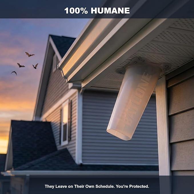 WCS Bat Cone II One-Way Bat Excluder - 6 Reusable Polyethylene Exit Cone for Attics Soffits &amp Rooflines - Humane Bat Removal Bats Exit But Cannot Return - Professional Wildlife Control