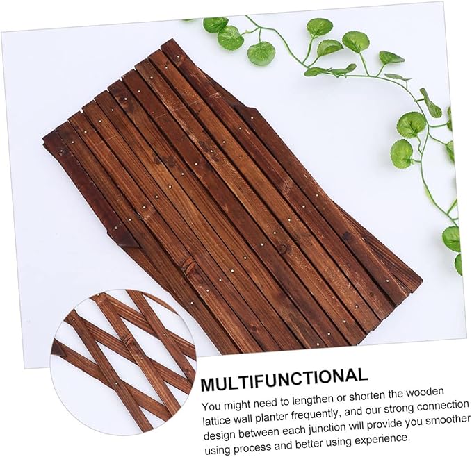 Wooden Climbing Plant Support Carbonized Lattice Trellis Garden Fence Panel for Plants