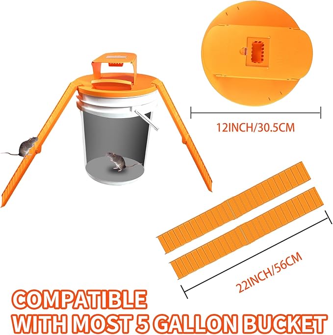 Mouse Traps Indoor for Home: GISUNG 4 Pack Mouse Trap Bucket Lid with Upgraded Clear Box Automatic Reset &amp 2 Entrances Humane Reusable Rat Trap for Indoor &amp Outdoor Use 5-Gallon Bucket Comp