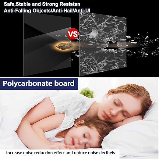 1mm /2mm Thick Clear Acrylic Plastic Sheet Polycarbonate Roofing SheetTransparent Sunlight PanelsRainproof PC Endurance BoardReplacement Cladding(Thick 1mm4 x 3.3ft)