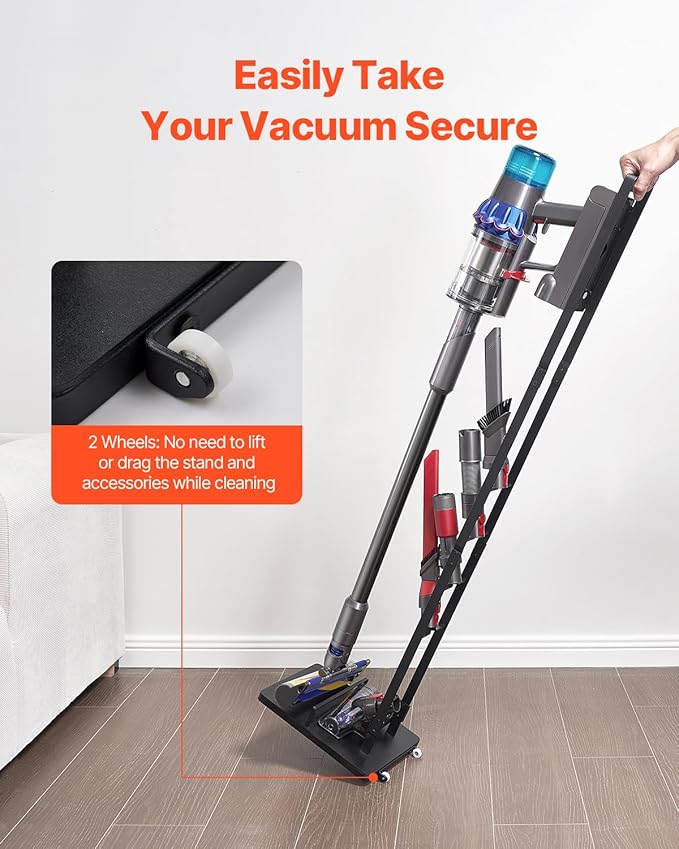 VEVOR Vacuum Stand Compatible with V6 V7 V8 V10 V11 V15 Stable Vacuum Stand Holder with Wheels for DC30 DC31 DC34 DC35 DC58 DC59 DC62 D74 Cordless Upright Vacuum Cleaners &amp Accessories