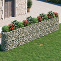 Gabion Raised Garden Bed Silver Galvanized Iron Large 185x19.7x39.4 Inch Durable Outdoor Planter for Flowers Vegetables