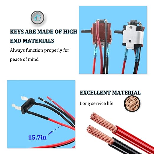 291632001 Genuine Wiring Harness OME Part for Ryobi 18V Cordless Leaf Blower Switch for P2108 RIDGID Troy-BILT Echo Powerstroke Workforce BLACKMAX Blower Replaces Parts (18 Volts)