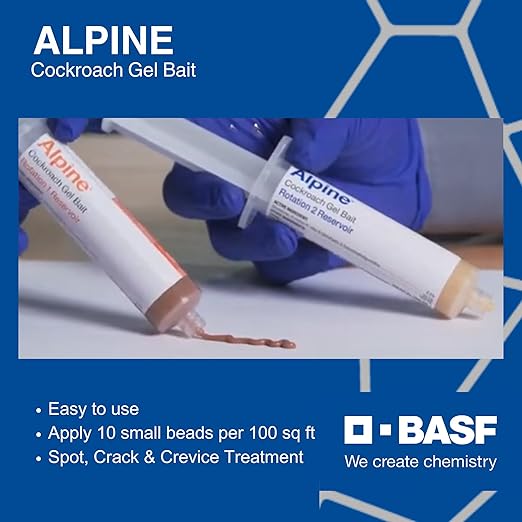 BASF Alpine Rotation 2 Cockroach Gel Bait Roach Killer for Indoor or Outdoor Infestation Control Syringe Applicator 30 gram 4 Pack
