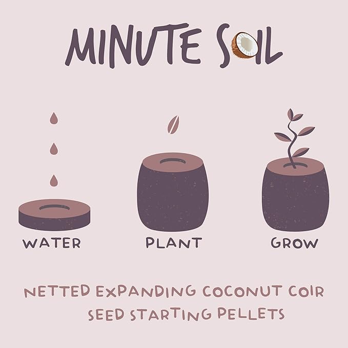 Pure Coco Coir Netted Seed Starting Pellets - 30mm - Pack of 50 - Renewable Unamended - Superior to Peat Plugs - Self Contained Soil &amp Pot in One - Grow Garden Seedlings