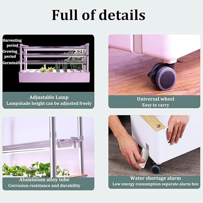 Hydroponic Growing with Automated LED Grow Lights Vertical Farming for Indoor Tower Garden Intelligent Multi-Layer Planter Cultivati