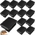 Qualirey Rat Stations Large Rodent with Key Reusable Mouse Stations Mice Blocks Heavy Duty Boxes for Outdoor Rodents Mice Blocks Black(9.8 x 7.5 x 3.9 InchesClassic12 Pack)
