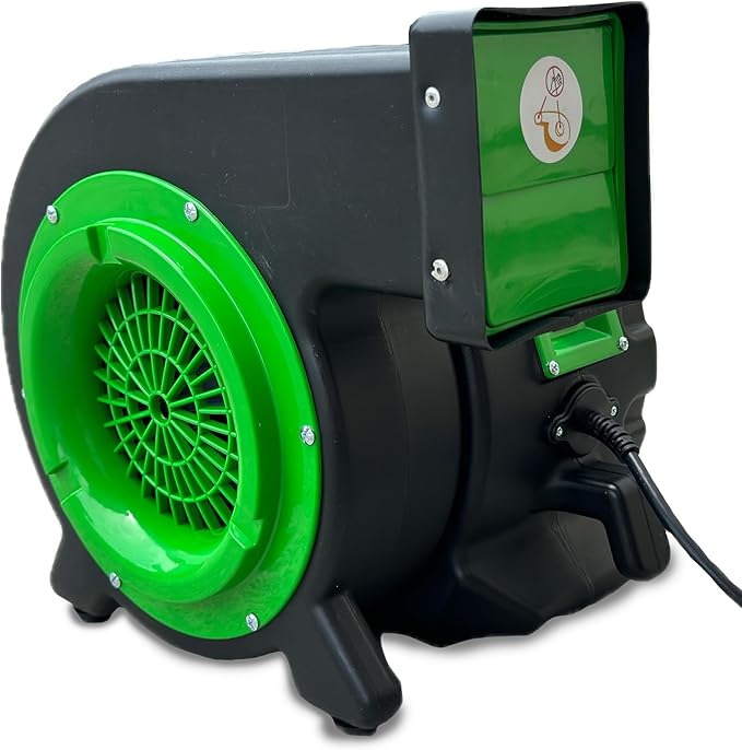 JumpOrange Bounce House Air Blower 1HP for Inflatables Bouncy Castle and Slides Commercial Cyclone Fan for Indoor and Outdoor Use