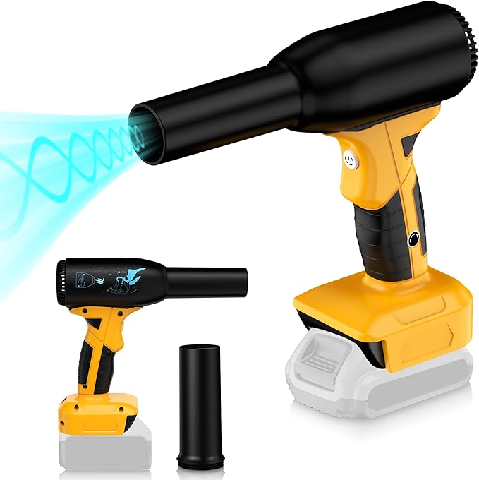 Jet Dry Mini Blower Jet Fan 3 Adjustable Wind Speeds for Dewalt 20V Li-ion Battery Mini Compressed Air Duster Cordless Dry Blower for DryingCleaningLeaf Blowers(No Battery)