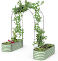 Vego Garden Modular Arched Trellis System Single Section 3.0' Long Trellis for Classic Garden Bed for Climbing Plants Like Cucumber Beans Tomatoes &amp Vines (Garden Beds Not Included)